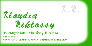 klaudia miklossy business card